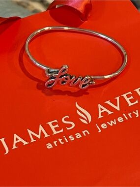 Retired James Avery 925 Silver Script "Love" Bangle